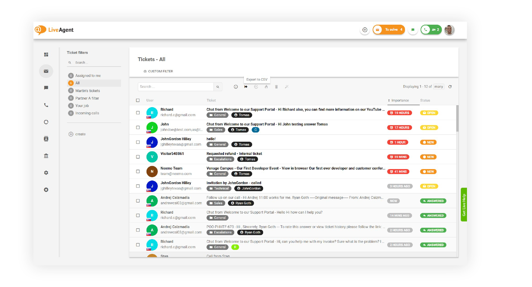 通用-收件箱-功能-LiveAgent