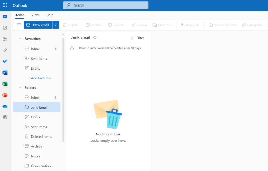 Microsoft365 - 垃圾邮件文件夹