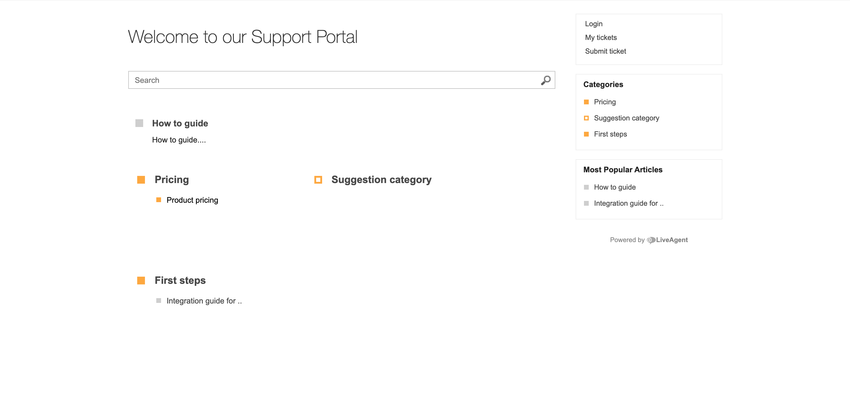 Open source knowledge base software theme in LiveAgent