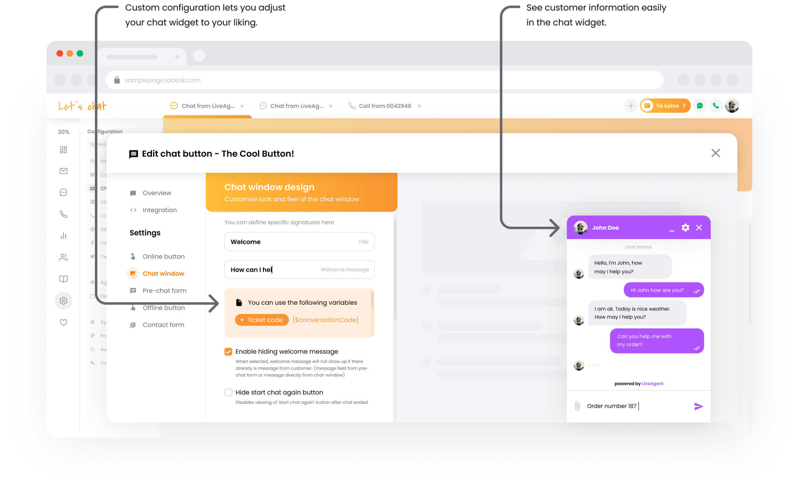 LiveAgent live chat window