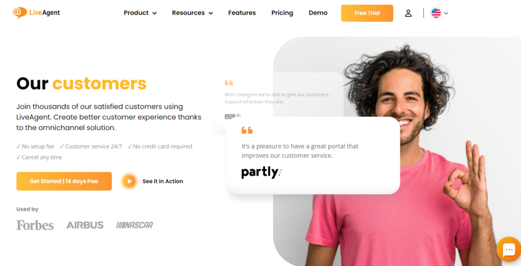 LiveAgent -  customer page