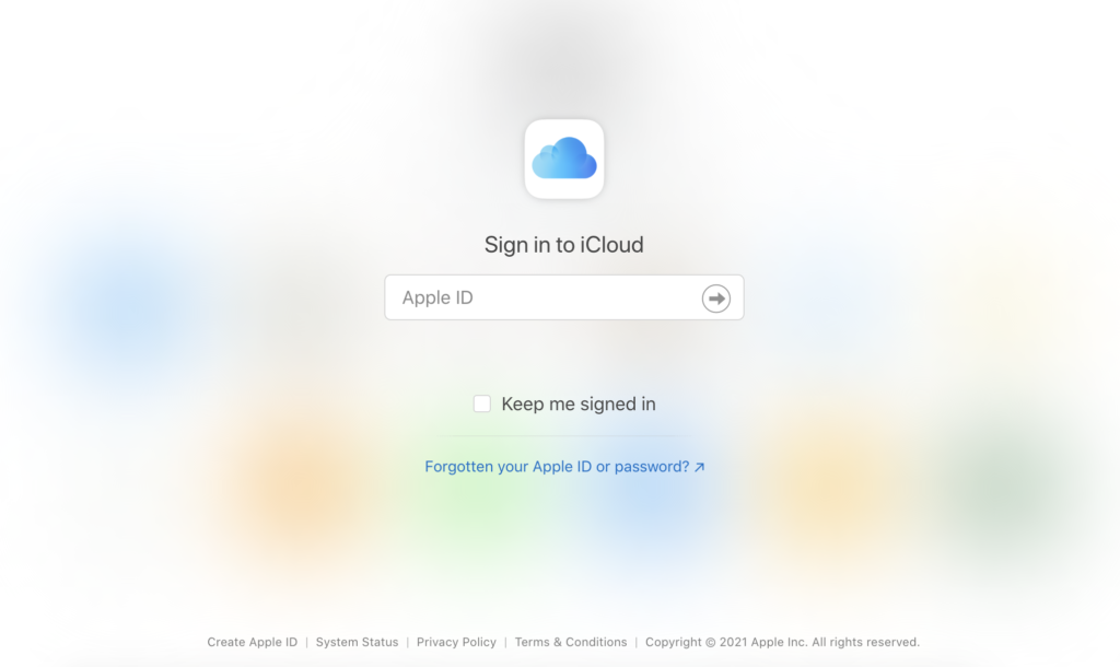 iCloud网站与登录选项