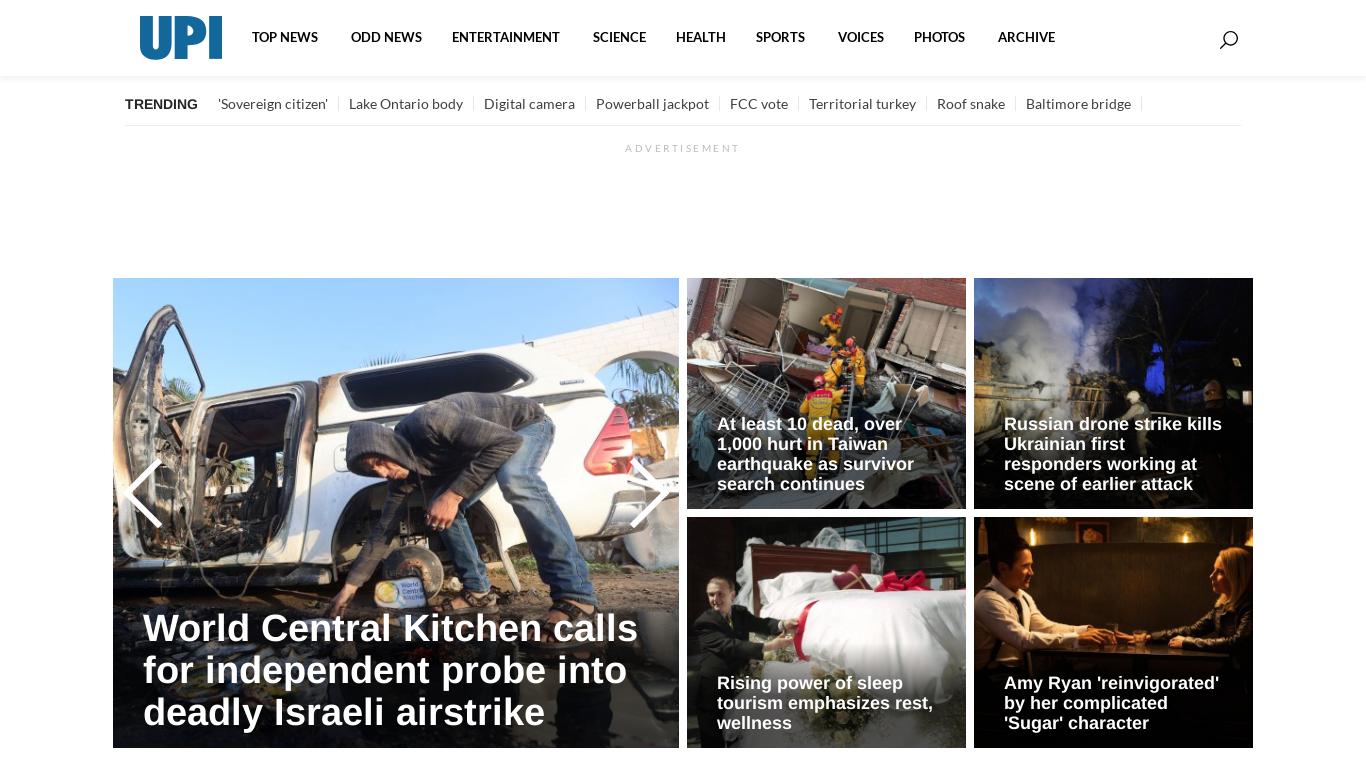 UPI delivers the latest headlines from around the world: Top News, Entertainment, Health, Business, Science and Sports News - United Press International