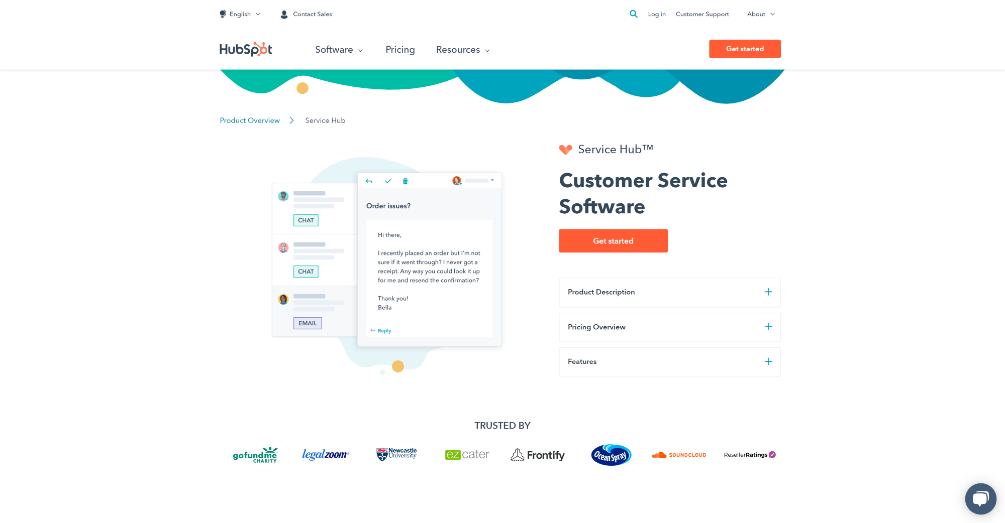 Hubspot Service Hub Ticketing system homepage