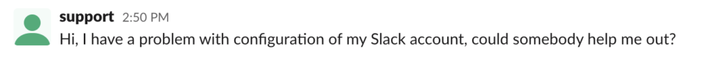 一条Slack中的测试消息