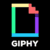 giphy在黑色背景上的彩色logo