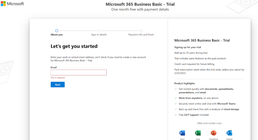 Microsoft365 - 注册过程
