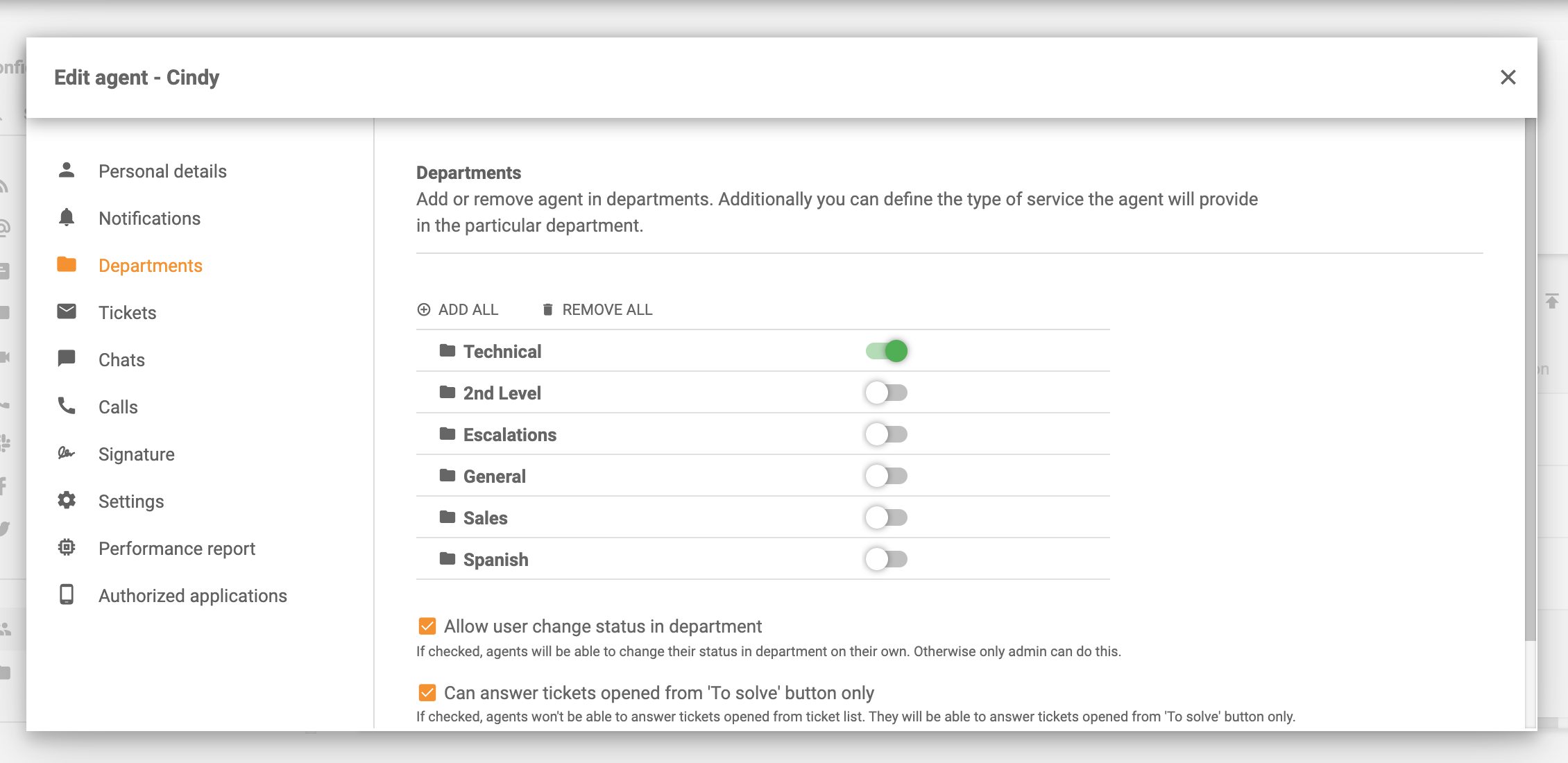 Add-agents-into-departments-LiveAgent