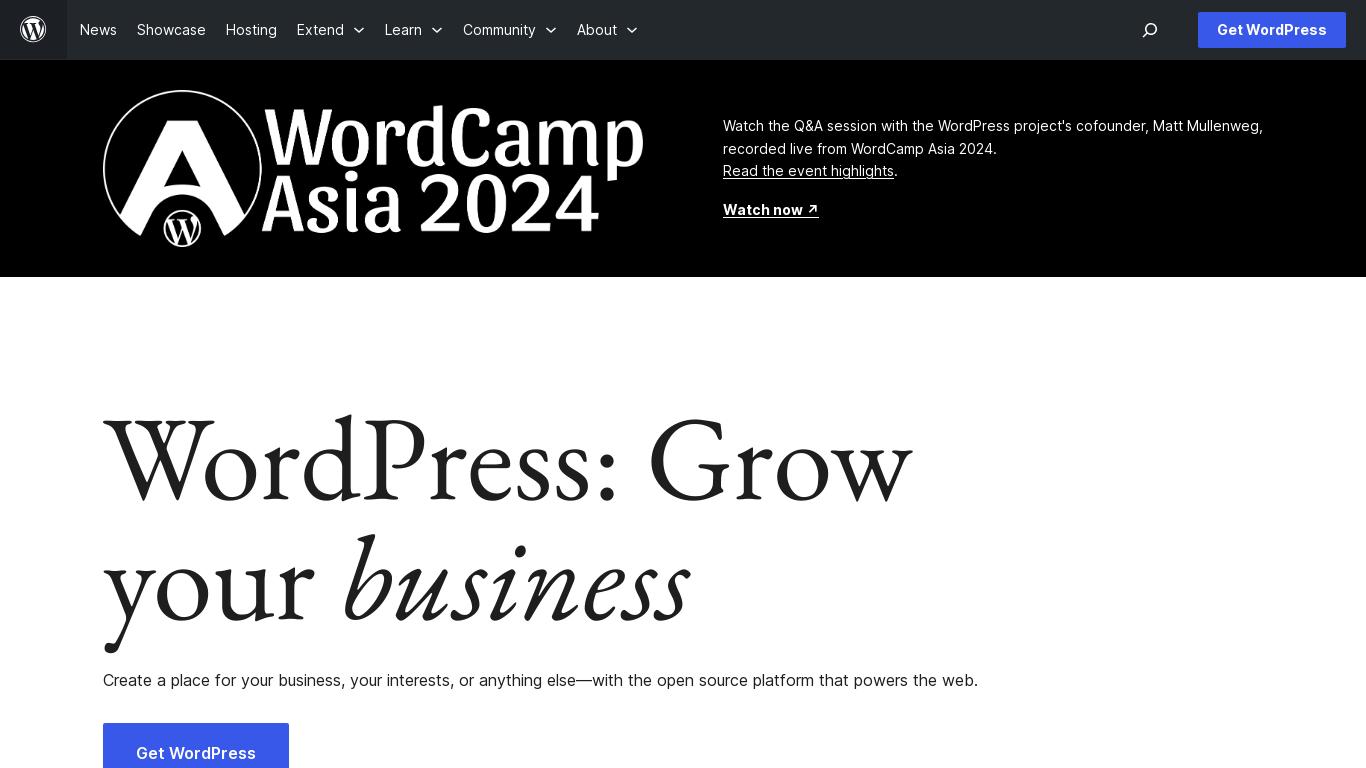 WordPress is an open-source platform that allows users to create and customize their websites. It offers a variety of features, including intuitive editing, flexible design tools, and powerful plugins. Users have complete ownership of their content and data, and can build any type of site they imagine. WordPress is used by global creative agencies, local businesses, and personal bloggers, and there are resources and learning tools available for all levels of users. The WordPress community is diverse and encourages collaboration and contribution. Overall, WordPress is a powerful and empowering platform that shapes the future of the web.
