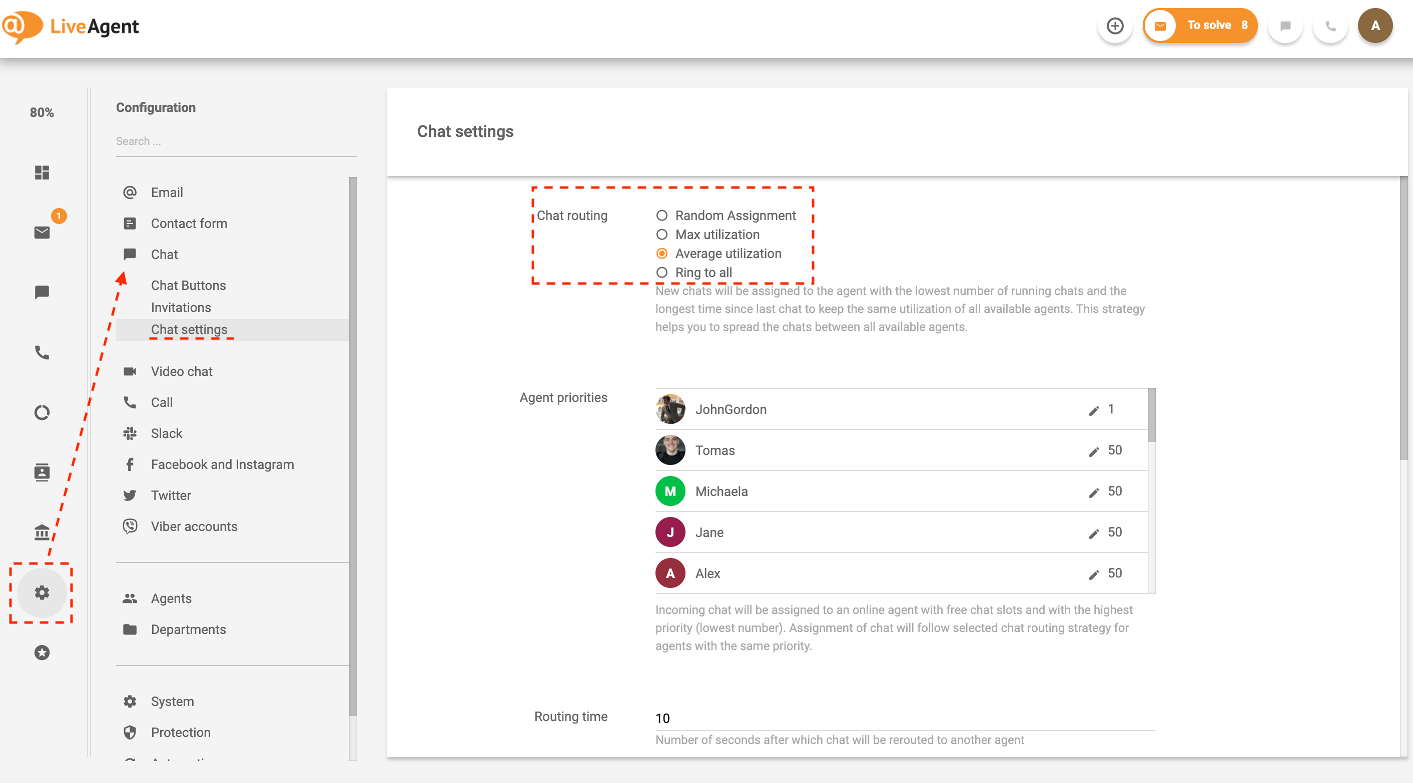 Chat-distribution-feature-LiveAgent