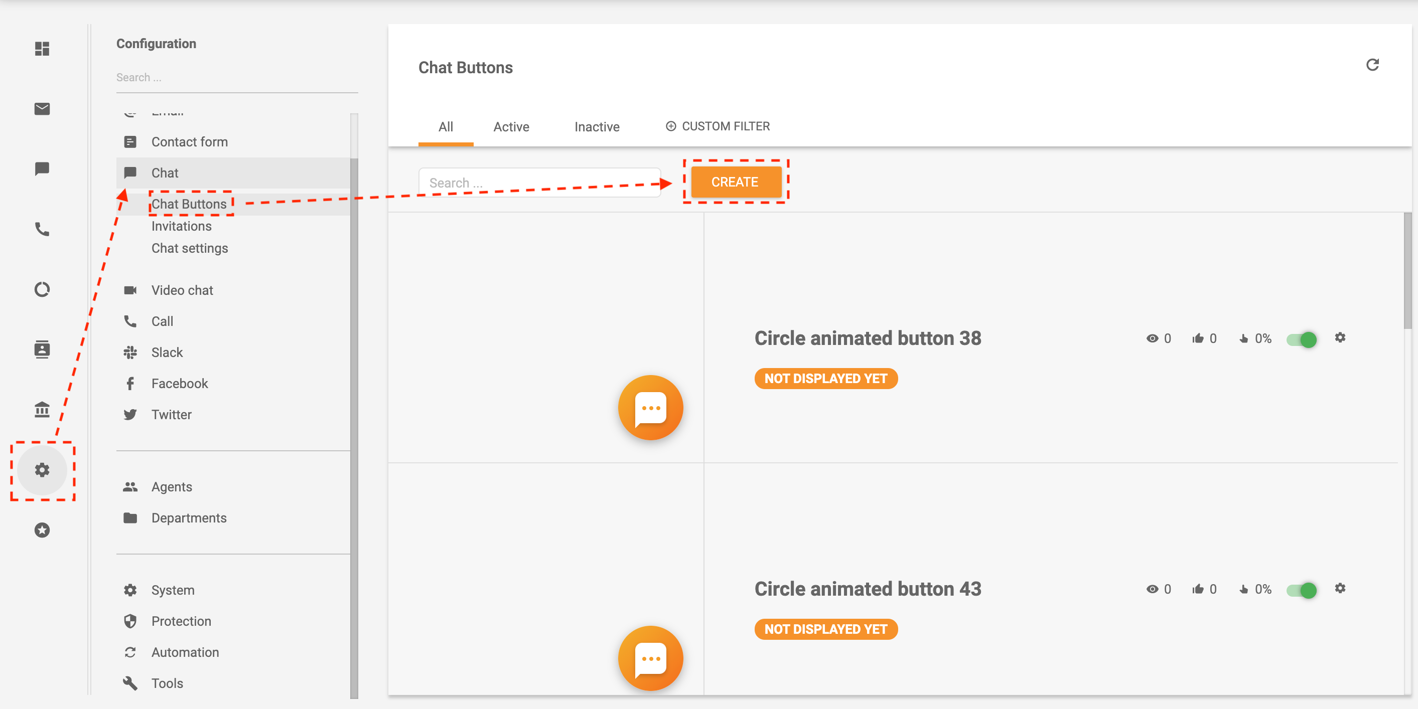 在LiveAgent中创建对话按钮的步骤