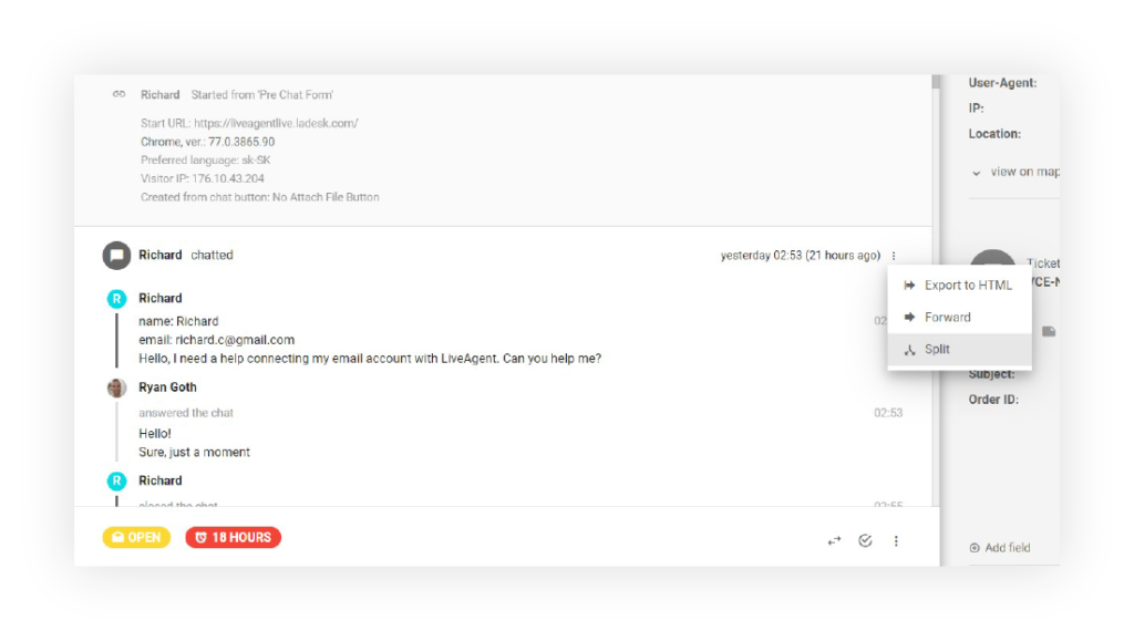 拆分-tickets-LiveAgent