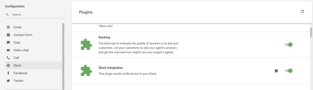 在LiveAgent插件部分激活Slack集成