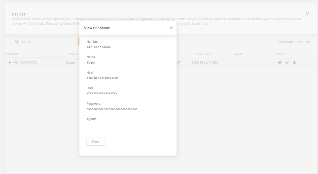 LiveAgent中找到SIP设备详细信息图示