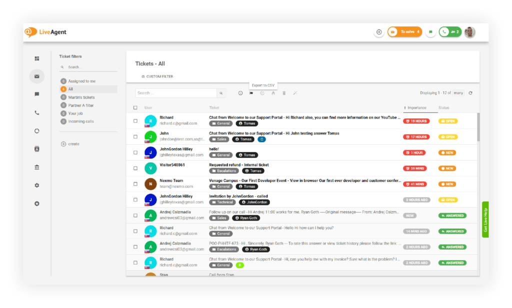 通用-收件箱-功能-LiveAgent