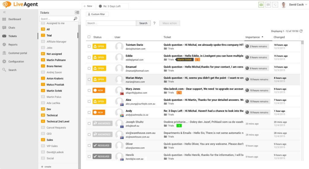 LiveAgent White 主题门票概览