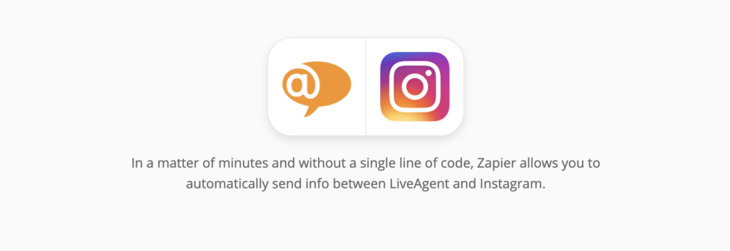Zapier上的LiveAgent和Instagram的集成页面
