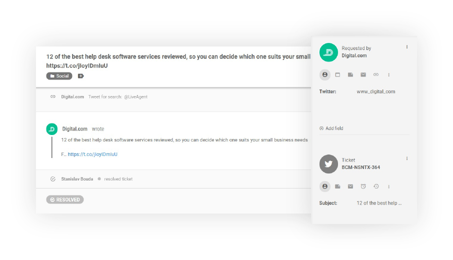 Twitter-功能-LiveAgent